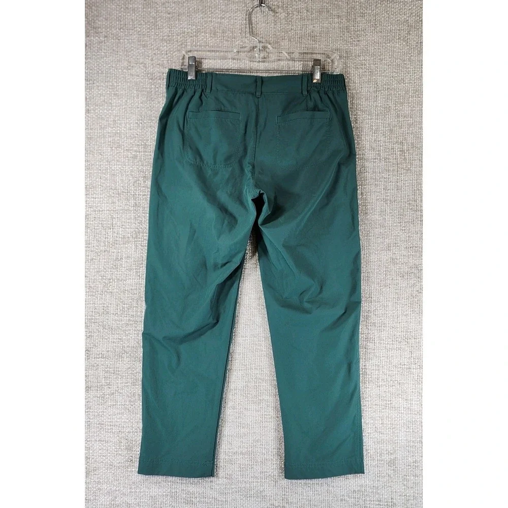 Kirkland Signature Ladies' Travel Pants Stretch Crop Womens‎ 4 Green 30x26 EUC